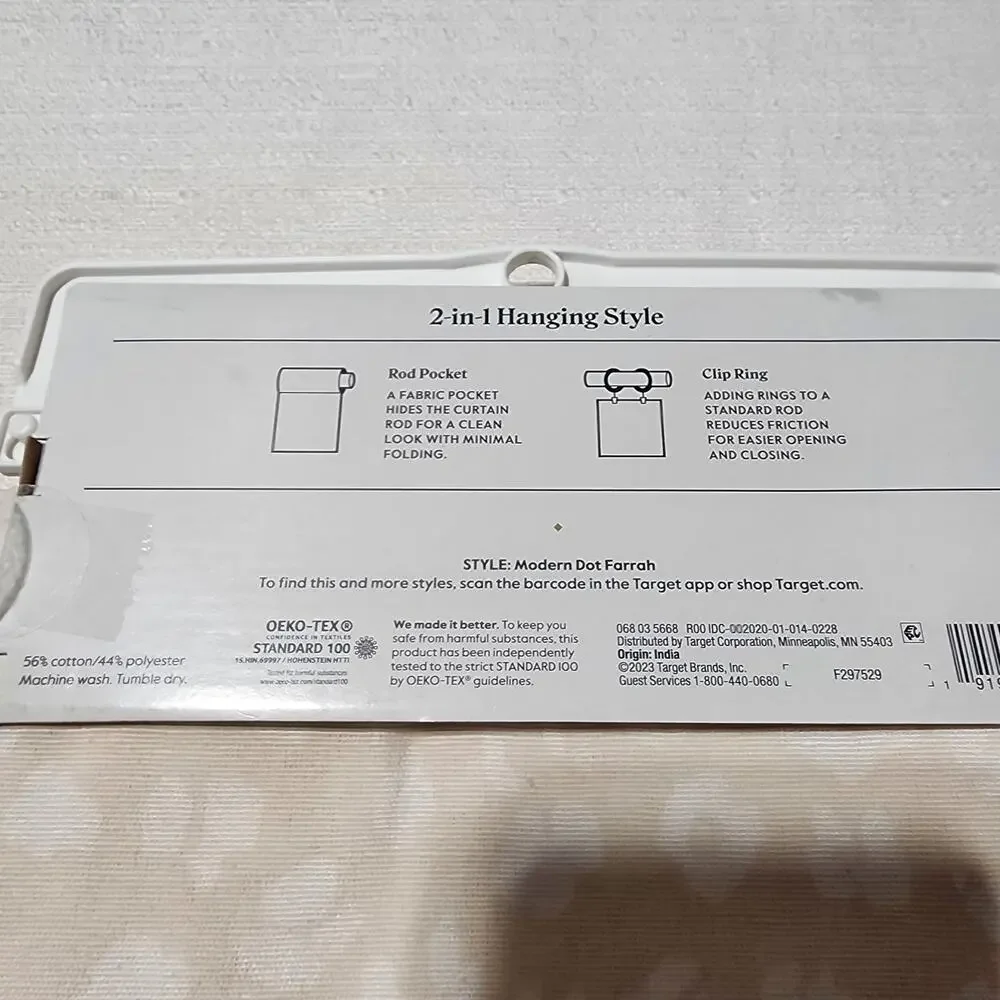 Threshold light filtering curtain L 84'' x W 54'' modern dot farrah